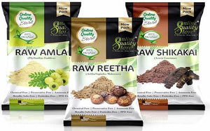 Online Quality Store Reetha Amla Shikakai (Raw Form) Combo Pack 300 g (Pack of 3)
