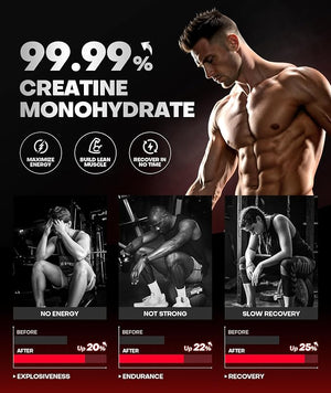 Instant Boost Creatine Monohydrate Gummies Complex Creatine with Real 5000mg Creatine L-Taurine B12 Mg &amp K Pre-Workout Creatine for Women &amp Men to Support Energy Muscle Recovery 0 Suga