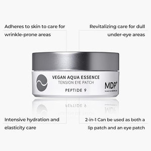 MDP+ PEPTIDE 9 VEGAN AQUA ESSENCE TENSION EYE PATCH Niacinamide eye mask 3.38 oz/1.6gx60eaHyaluronic Acid Wrinkle Care Under Eye Mask Puffy Eyes Hydrating Treatment