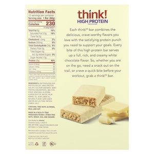 Think ! High Protein Bars, White Chocolate, 10 Bars, 2.1 oz (60 g) Each