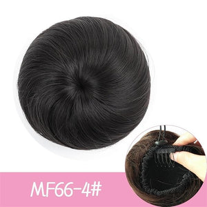 Messy Hair Bun Synthetic Hair Bun Straight Chignon for Women Girls Clip in Hair Tail Extension Hairpiece Drawstring Ballet Hair Bun Ponytail Extension Ponytail Hairpiece for Daily Wear (Color : 4)