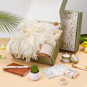 Birthday Gifts Basket for Women,Self Care Get Well Soon Care Package,Hug in A Box Relaxing Spa Gift,Sympathy,Feel Better,Inspirational Thinking of You Gifts for Friend Her Sister Mom Grandma Christmas