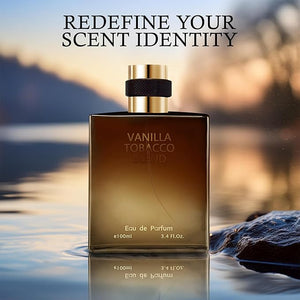 2PCS Mens Perfume Cologne Long Last Strong EDP Natural Spray Gift Set with Cocoa Dried Fruits Woody Fragrance for Daliy Use 3.4 Fl Oz / 100 mL Each (Azure Aqua &amp Vanilla Tobacco)