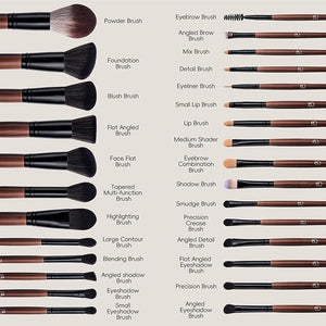 BS-MALL Professional Makeup Brush Set 28 Pcs With Travel Makeup BagConcealer Brush Foundation Brush Blush Brush 4 Pcs Triangle Puff &amp makeup sponges for Flawless beauty on the Go