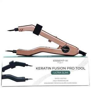Professional Keratin Fusion Tool for Hair Extensions ? Slim Long Heating Plates Adjustable Temperature Rapid Heat-UP Seamless Fusion Root Access Salon-Quality Keratin Glue Gun (Rose Gold)