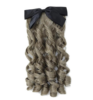 Regency Ponytail Hairpiece with Bow Spiral CurlHistorical Colonial Lady Costume (Blonde) 4/24#
