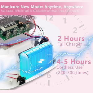 Rechargeable UV/LED Nail Lamp with Auto Sensor Portable Cordless Gel Nail Dryer Light 4 Timings &amp Diamond LCD Screen UV Light for Gel Nails at Home Salon