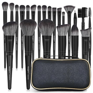 MAGEFY Makeup Brush Set 22 Pcs Premium Synthetic Makeup Brushes Foundation Eyeshadow Brush Powder Blush Concealers Brush Set Travel Makeup Brushes with Case(Black)