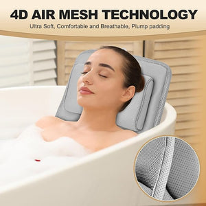 Full Body Bath Pillow for Bathtub Non-Slip Bath Pillows for Tub Spa Bathtub Pillow Cushion for Headrest Neck Shoulder and Back Rest SupportRelaxation Spa Accessories-50 x 15 (Grey)