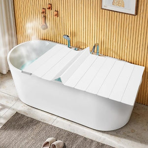 LYNICESHOP Bathtub Tray Bathtub Cover Folding Bath Lid Insulation Dust Cover PVC Shutter Bath Lid Fits Most Tubs Folding Board Bathtub Insulation Cover Durable Insulation Plate for Bathroom Home