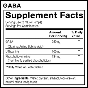 Quicksilver Scientific Liposomal GABA + L Theanine - Calm Stress Response &amp Brain Support - Bioavailable GABA Supplement with L Theanine 100mg (1.7oz/50ml)