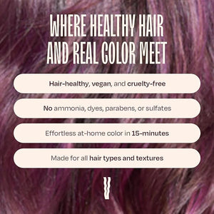 oVertone Haircare Color Depositing Conditioner - 8 oz Semi-Permanent Tint with Shea Butter &amp Coconut Oil - Temporary Vegan Cruelty-Free Hair Tint/Dye - Smoky Magenta