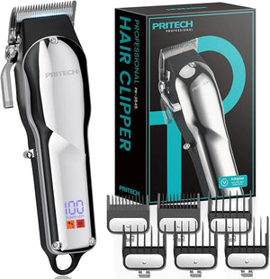 PRITECH Barber Hair Clippers for Men Professional Barber Clippers and Trimmer Set Mens Cordless Hair Clippers for Barbers Haircut Kit