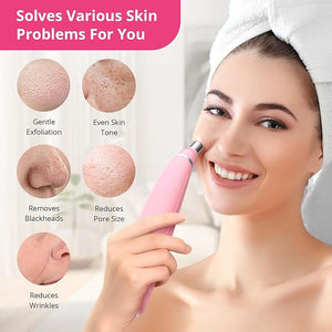 UNOISETION Diamond Microdermabrasion Machine, Professional Portable for Travel Microdermabrasion Device,Rechargeable Cordless Dermabrasion Facial Machine with 3 Levels, Pink