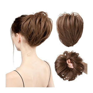 Hair Chignon Straight Hair Bun Hair Pieces Synthetic Messy Bun with Elastic Rubber Band Ponytail Extension Women Hair Accessories Hair Pieces For Women(Jet black)