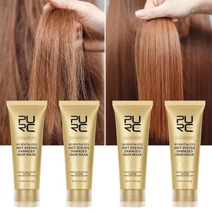 PURC 4 PCS 8 Seconds Hair Mask Smoothing Straightening Keratin Hair Mask Hair Treatment Cream Soft Repair Damaged Frizz Professional Hair Care