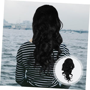Long Curly Wavy Wig with Comfortable Headband for Women Elegant Hair Extension Hat Natural Look Synthetic Hairpiece for Daily Wear Parties Weddings Stylish All-season Accessory