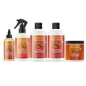 Locsanity Shea &amp Apricot Loose Natural Conditioning and Moisturizing Loose Natural Hair Care Bundle - Strength &amp Growth Formula