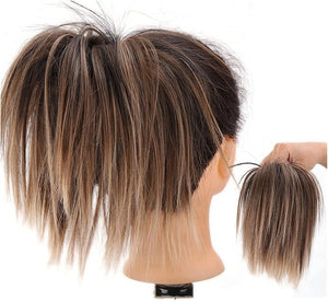 Hair Bun Short Ponytail Extensions Synthetic Straight Hair Hair Bun with Elastic Band Hair Accessories Women Wig Hair Bun Hair Buns Hair Piece ( Color : F )