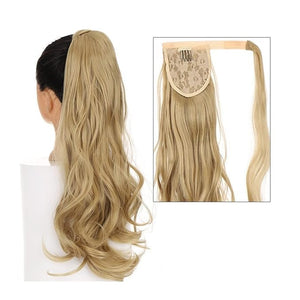 Hair Accessories 22" Long Wavy Ponytail Lengthening Synthetic Curly Wraparound Ponytail Hair Extension Hair Clip Women Wig Curly Bun Hair Pieces For Women(09)