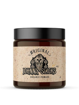 Johnny Slicks Oil Based Pomade | Organic Hair Styling for Men Low to Medium Hold | Promotes Healthy Hair Growth &amp Helps Hydrate Dry Skin (Original 4 Ounce) Veteran Owned USA Made.