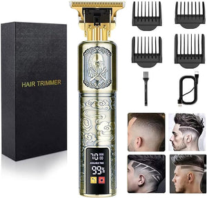 Hair Clippers for Mens Cordless Hair Trimmer T-Blade Trimmer Professional Haircut &amp; Grooming Kit Rechargeable Clippers Hair Trimmer Shaver Cutting Kit with LCD Display (Figure-02)