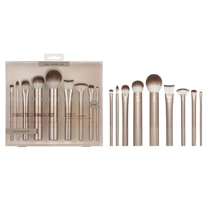 Real Techniques 9 Piece Au Naturale Makeup Brush Set For Liquid Cream &amp Powder Eyeshadow Foundation Blush Bronzer &amp Contour Travel Friendly Brushes Gift Set Cruelty-Free Bristles