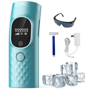 Laser Hair Removal for Women and Men - Permanent Painless Ice Cooling IPL Device Remover Machine with Shaver Goggles 999999 Flashes for Body and Face Corded