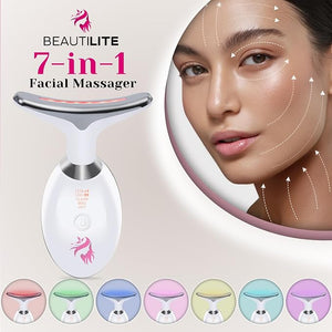 Red Light Therapy for Face, Facial Massager, Skin Tightening &amp; Anti-Aging Face Lift Device, True Beauty Glow Facial Massager, 7-in-1 LED Facial Sculptor