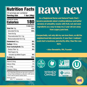 Raw Rev Glo Protein Bar Chocolate Chip Cookie Dough 1.6 Ounce (Pack of 12)