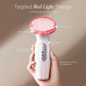 RED LED+ Anti-Aging Therapy by Project E Beauty | Collagen Boosting | Instant Firming and Lifting | Reduces Fine Lines &amp; Wrinkles | Tightens &amp; Tones | Rechargeable &amp; Portable (Red LED Ther