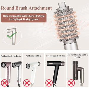 Round Brush Attachment for Shark FlexStyle Upgraded Oval Round Volumizing Brush for Shark Flex Style Accessories Styling for for Smooth Shiny Hair Voluminous Curls