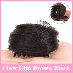 messy bun hair piece Space Buns Hair Pieces Mini Claw Clip in Hair Bun Messy Cat Ears Hair Bun Extension Synthetic Donut Wig Accessory Updo Hairpieces for Women Girls bun hair pieces for women ( Colo
