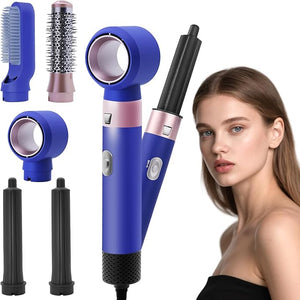 Blow Dryer Brush Set, Air Sculpt 5-in-1 Hot Air Brush Blow Dryer - Salon Blowout Styler for Smooth Curls, Volumizing &amp; Straightening with 5 Interchangeable Heads, Sleek &amp; Frizz-Free Hair