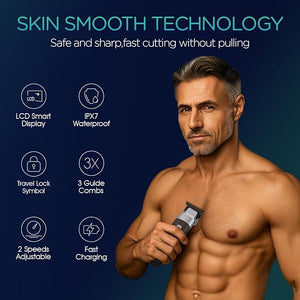 VOYOR Body Hair Trimmer for MenElectric RazorVersatile Groin &amp Body TrimmerWaterproof and Cordless Shaver Manscaper for Men USB-C Charging GroomerCeramic Blade Razor Male Grooming HT310 (Woo