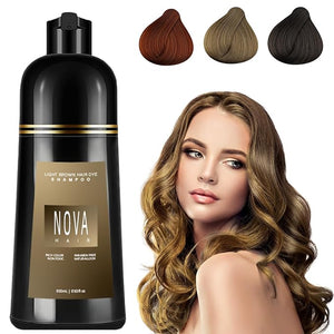 Nova Hair Dye ShampooNova Hair InstantNova Hair Dye Shampoo 3 in 1 for Men &amp Women. (500ml Light Brown)