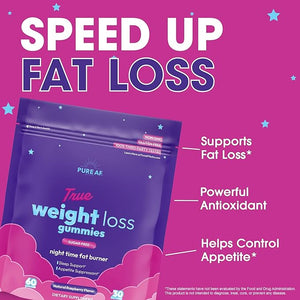 Night Time Fat Burner Gummies, Sleep Supplement &amp; Weight Loss | Skinny Vitamin | Appetite Suppressant &amp; Metabolism Booster | Nighttime Diet Gummies for Women &amp; Men