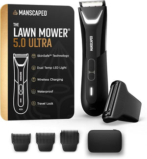 MANSCAPED¢ç The Lawn Mower¢ç 5.0 Ultra Groin &amp Body Hair Trimmer ? Dual-Head SkinSafe¢ç Trimmer &amp Foil Blades Waterproof Wet/Dry Groomer USB-C Rechargeable with Travel Case Men¡¯s Ball Shaver