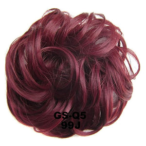 SONGCHAO Fake Hair Bun 1 Pack Messy Bun Hair Hoops Ponytail Hair Extensions Synthetic Donut Hair Bun Curly Wavy Hair Bun Wigs for Women Hair Accessories (Color : 99J)
