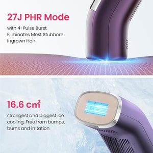 IPL Laser Hair Removal for Women and Men, 2 Lights, 2¡É, 16.6 cm©÷ Sapphire Ice Cooling for Sensitive Skin, 4-Pulse Mode for Ingrown Hair, Bikini, Face, Body Permanent Epilator Home Hair Removal Device