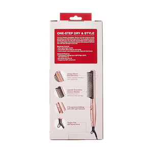 KISS Dry and Style Heat Brush, Wet to Dry Detangling and Volumizing Hot Comb, Tourmaline Ceramic Bristles, 2 Temperature Settings, Ultra Lightweight Handle, 360¡Æ Swivel Power Cord