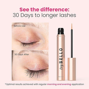 Trybello Eyelash Growth Serum | Natural Lash Serum with Lengthening &amp Thickening Formula | Biotin Peptides + Botanical Extracts | Vegan Gentle Non-Irritating Daily Use