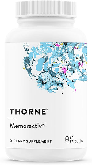 THORNE - Memoractiv - Nootropic Brain Supplement for Focus, Creativity, and Concentration - Ashwagandha, Ginkgo, Lutemax, Bacopa, Pterostilbene - Gluten-Free, Dairy-Free* - 60 Capsules - 30 Servings