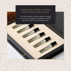 H HABIBI MEN SCENT (Men's Discovery Sample Set) - Luxury Men's Fragrances with Notes of Citrus Leather Spice &amp Oud - Fresh &amp Clean Perfume Samples for Any Occasion