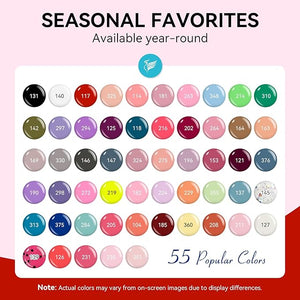 PHOENIXY 71 Pcs Gel Nail Polish Kit with U V Light, 55 Colours Gel Polish with 5 Pcs Base Top Coat Manicure Starter Nail Polish Set Christmas Gifts for Women ST9018