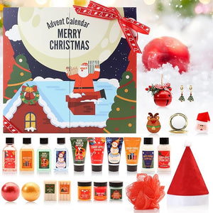 Advent Calendar 2025-24 Days of Beauty Advent Calendar, BFFLOVE Spa Gift Baskets with Shampoo Bar, Bath Bombs, Christmas Gifts for Women Christmas Gifts for Women