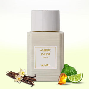 Ajmal Oud Marquis Ambre Infini Eau de Parfum for Men &amp; Women ? 3.4 fl oz / 100 ml | Luxury Premium Amber Woody Perfume | Long Lasting French Perfume | Made in France &amp; Crafted in Dubai for USA