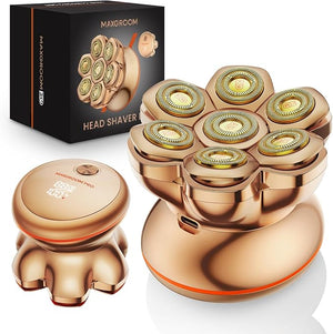 MAXGROOM¢ç PRO 7D Electric Head Shaver for Bald Men ? Cordless Waterproof Razor with Titanium Blades Dual-Speed Powerful Motor Magnetic Detachable Head Easy to Clean