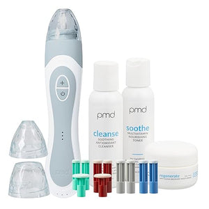 PMD Beauty Personal Microderm Elite Microdermabrasion Machine Kit for Face Body-Exfoliating Crystals and Vacuum Suction for Fresh Radiant Skin-Three Speed and Suction