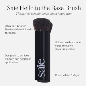 Saie The Base Foundation Brush for Liquid Makeup - Ultra-Soft Makeup Brush with Cruelty-Free Synthetic Bristles - Designed for Foundation Skin Tints &amp Cream Bronzers (1 Count)
